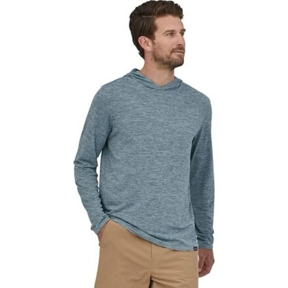 PATAGONIA Men's Capilene Cool Daily Hoody in Space Dye Blue
